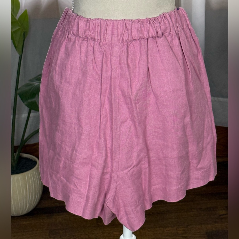 ☀️SUMMER CLEARANCE SALE☀️ Madewell NWT linen Pink Women's Shorts - Picture 2 of 4